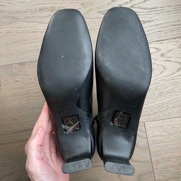 Oak + Fort 5627 2.75" Heeled Leather Booties w Inside Zip Closure Black Sz 8 - Picture 8 of 10